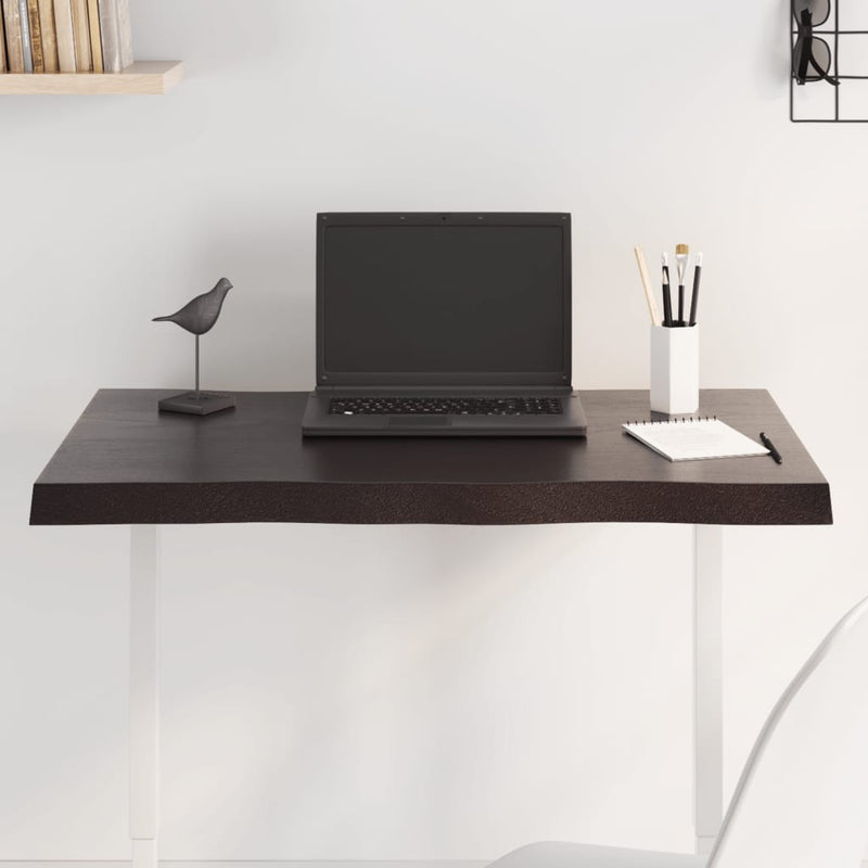 vidaXL sötétbarna kezelt tömör asztallap 80x50x(2-4) cm