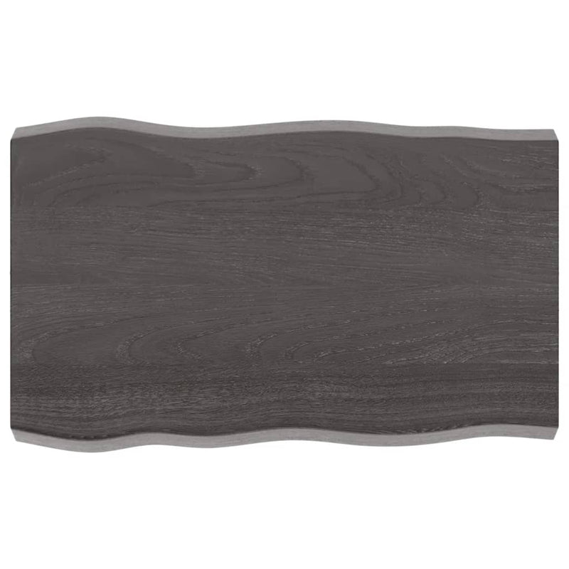 vidaXL sötétbarna kezelt tömör asztallap 80x50x(2-6) cm