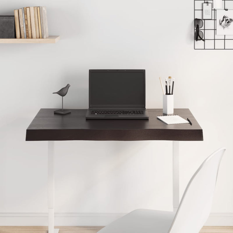 vidaXL sötétbarna kezelt tömör asztallap 80x50x(2-6) cm