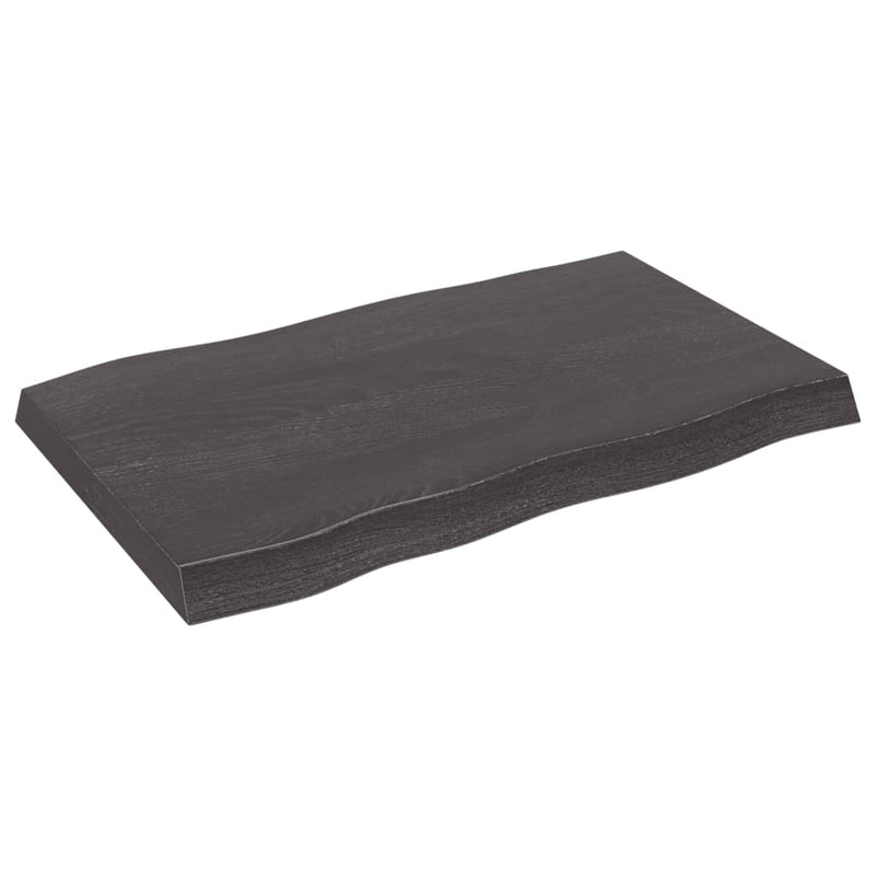 vidaXL sötétbarna kezelt tömör asztallap 80x50x(2-6) cm
