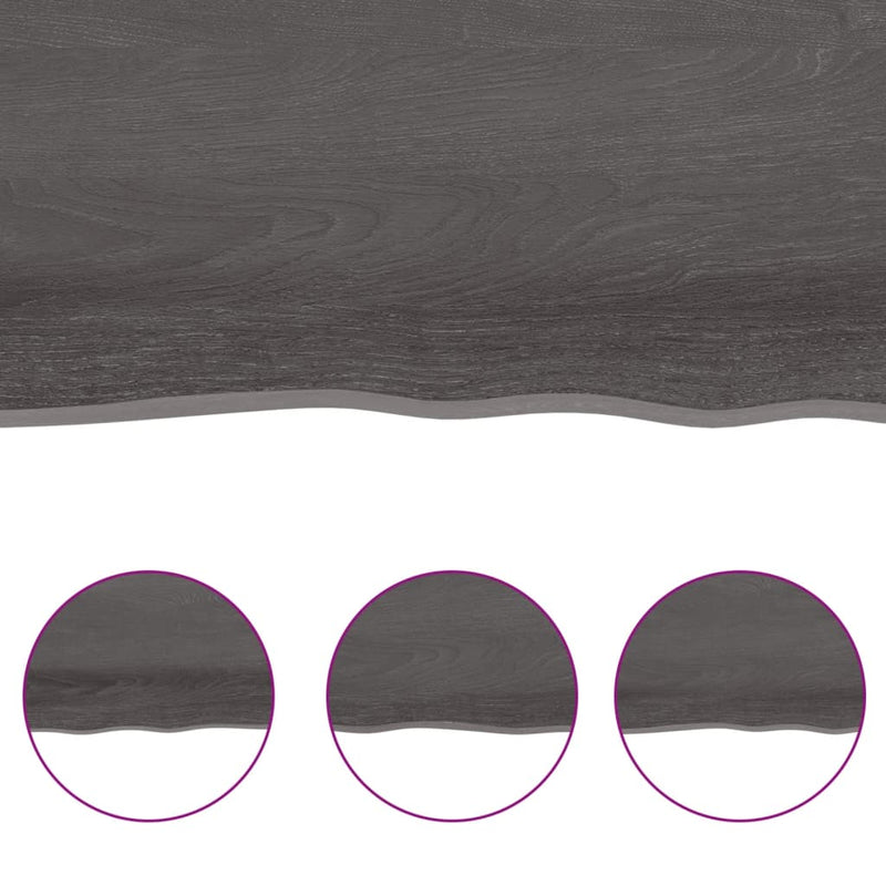 vidaXL sötétbarna kezelt tömör asztallap 80x50x(2-6) cm