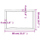 vidaXL sötétbarna kezelt tömör asztallap 80x50x(2-6) cm