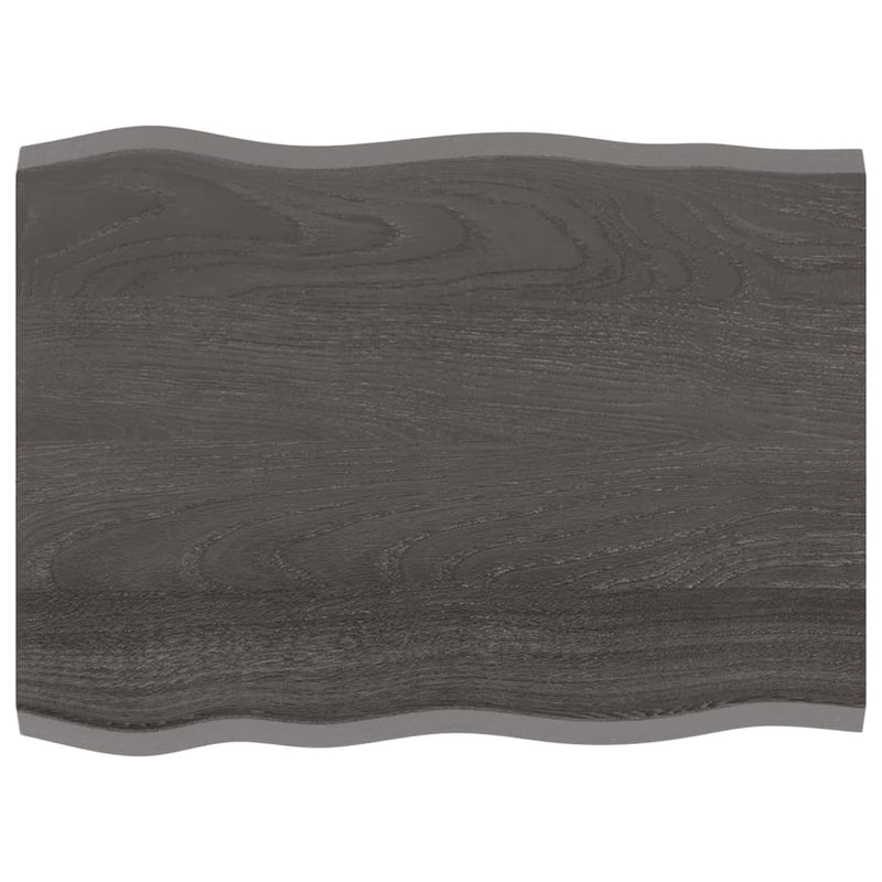 vidaXL sötétbarna kezelt tömör tölgyfa asztallap 80 x 60 x 2 cm
