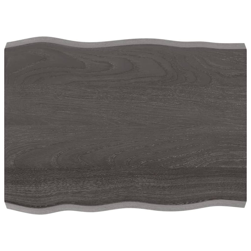 vidaXL sötétbarna kezelt tömör asztallap 80x60x(2-6) cm