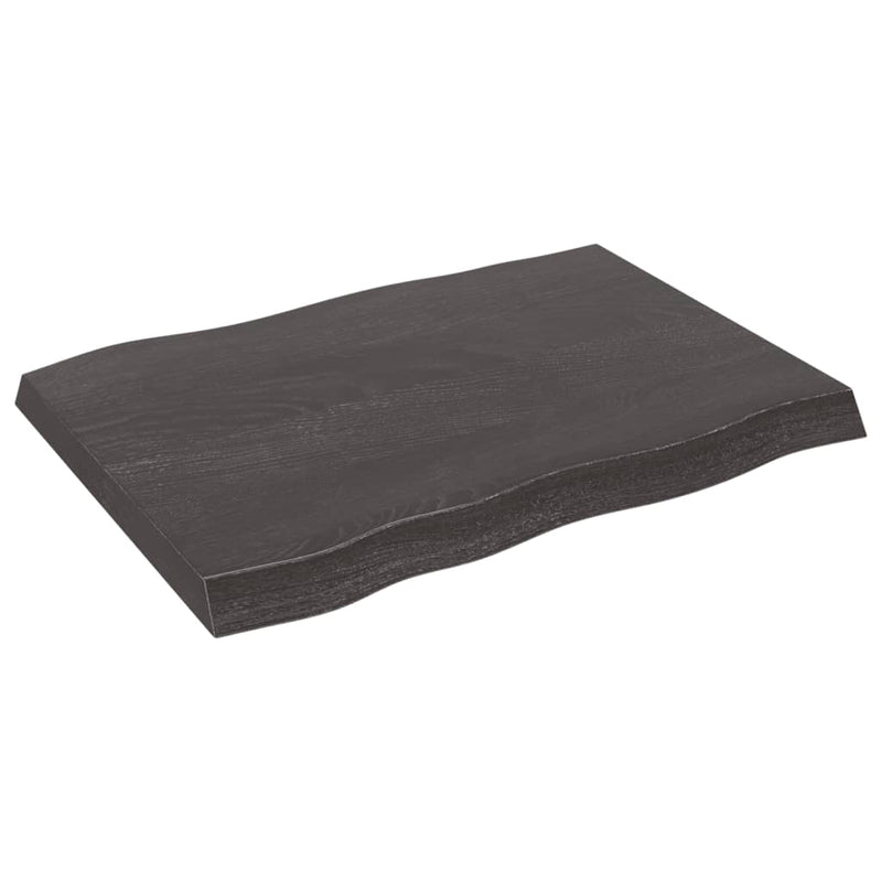 vidaXL sötétbarna kezelt tömör asztallap 80x60x(2-6) cm