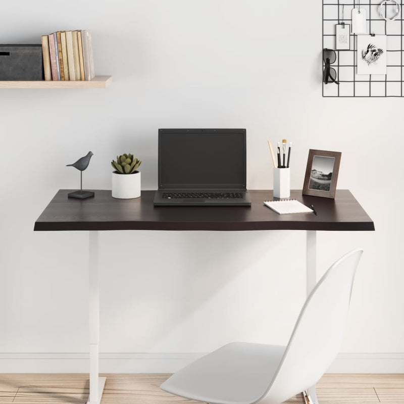 vidaXL sötétbarna kezelt tömör tölgyfa asztallap 100 x 40 x 2 cm