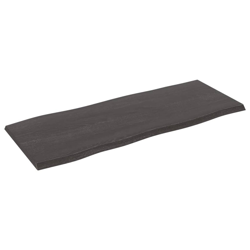 vidaXL sötétbarna kezelt tömör tölgyfa asztallap 100 x 40 x 2 cm