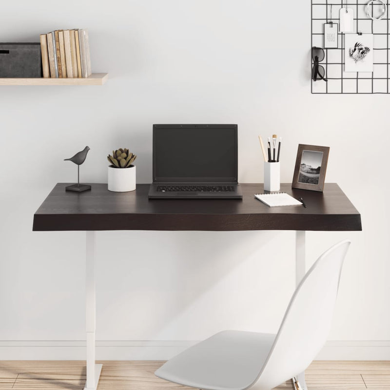vidaXL sötétbarna kezelt tömör asztallap 100x40x(2-6) cm