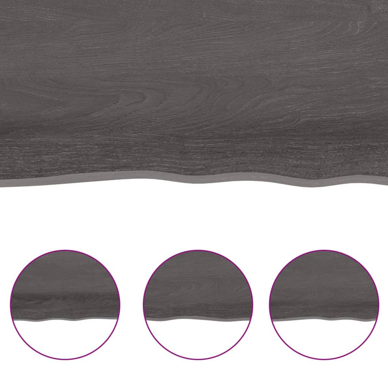 vidaXL sötétbarna kezelt tömör asztallap 100x40x(2-6) cm