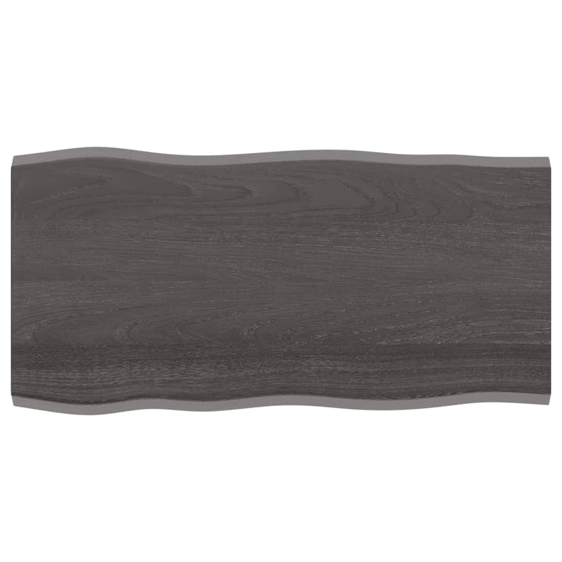 vidaXL sötétbarna kezelt tömör tölgyfa asztallap 100 x 50 x 2 cm