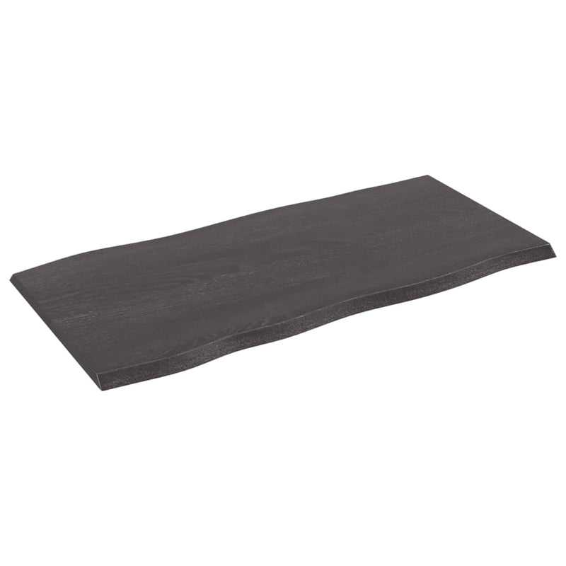 vidaXL sötétbarna kezelt tömör tölgyfa asztallap 100 x 50 x 2 cm