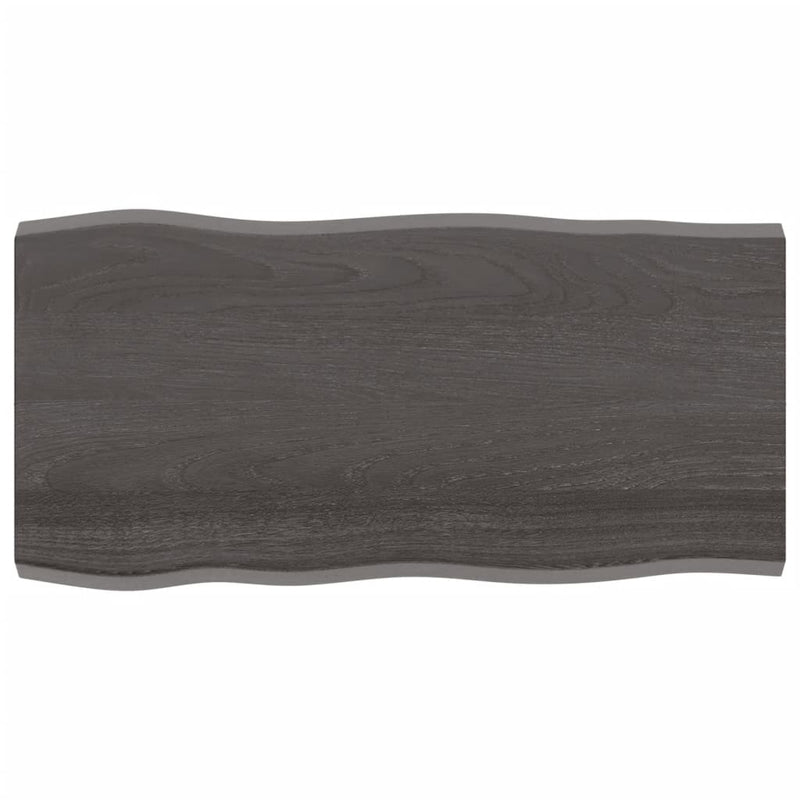 vidaXL sötétbarna kezelt tömör asztallap 100x50x(2-4) cm