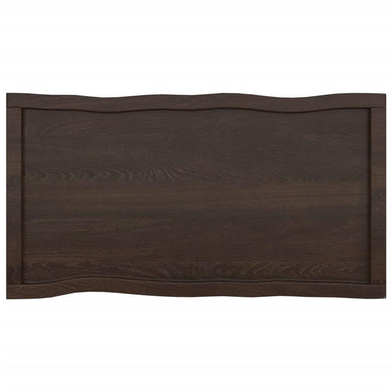 vidaXL sötétbarna kezelt tömör asztallap 100x50x(2-4) cm