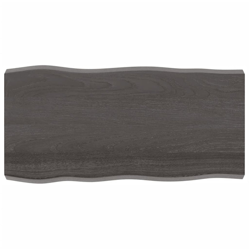 vidaXL sötétbarna kezelt tömör asztallap 100x50x(2-6) cm