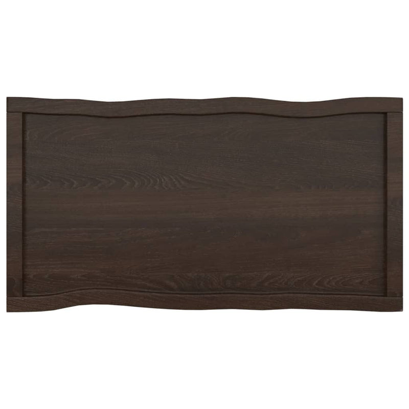 vidaXL sötétbarna kezelt tömör asztallap 100x50x(2-6) cm