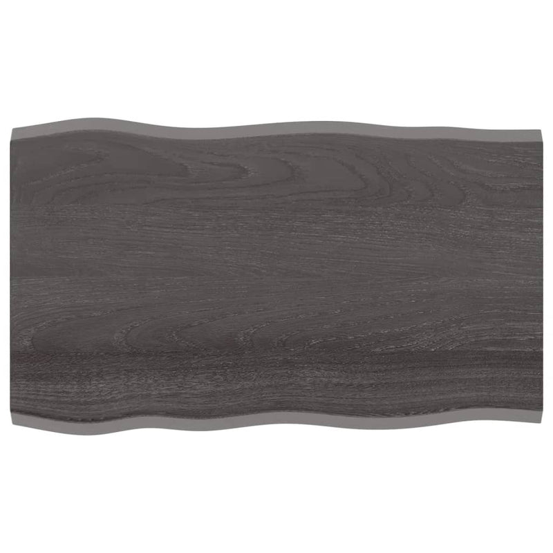 vidaXL sötétbarna kezelt tömör tölgyfa asztallap 100 x 60 x 2 cm