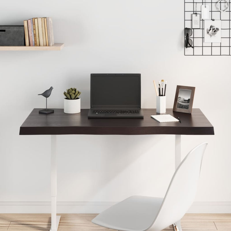 vidaXL sötétbarna kezelt tömör asztallap 100x60x(2-4) cm