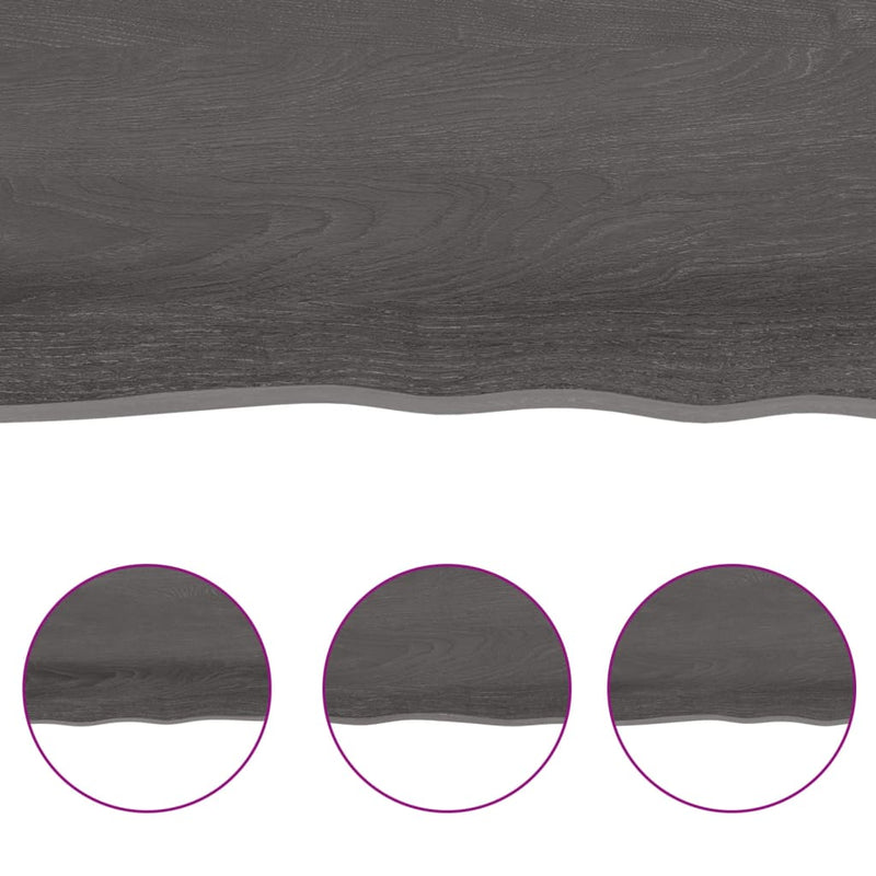 vidaXL sötétbarna kezelt tömör asztallap 100x60x(2-4) cm