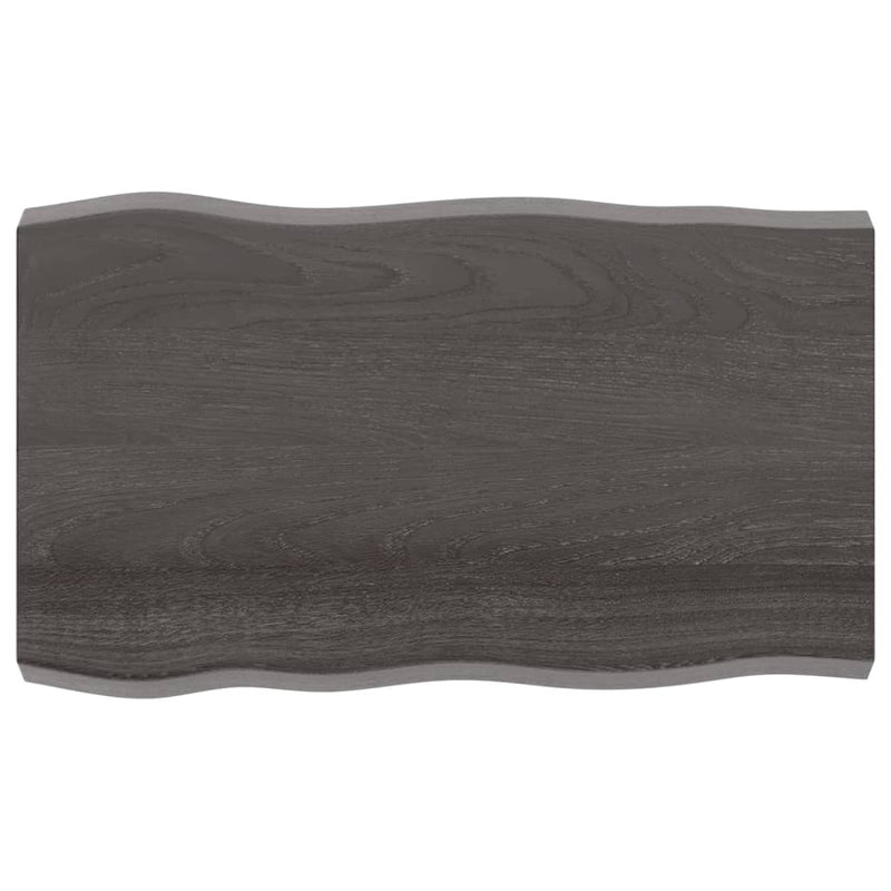 vidaXL sötétbarna kezelt tömör asztallap 100x60x(2-6) cm