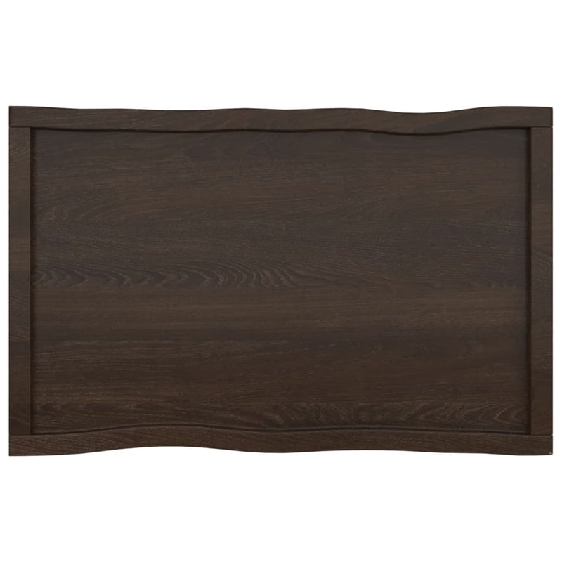 vidaXL sötétbarna kezelt tömör asztallap 100x60x(2-6) cm