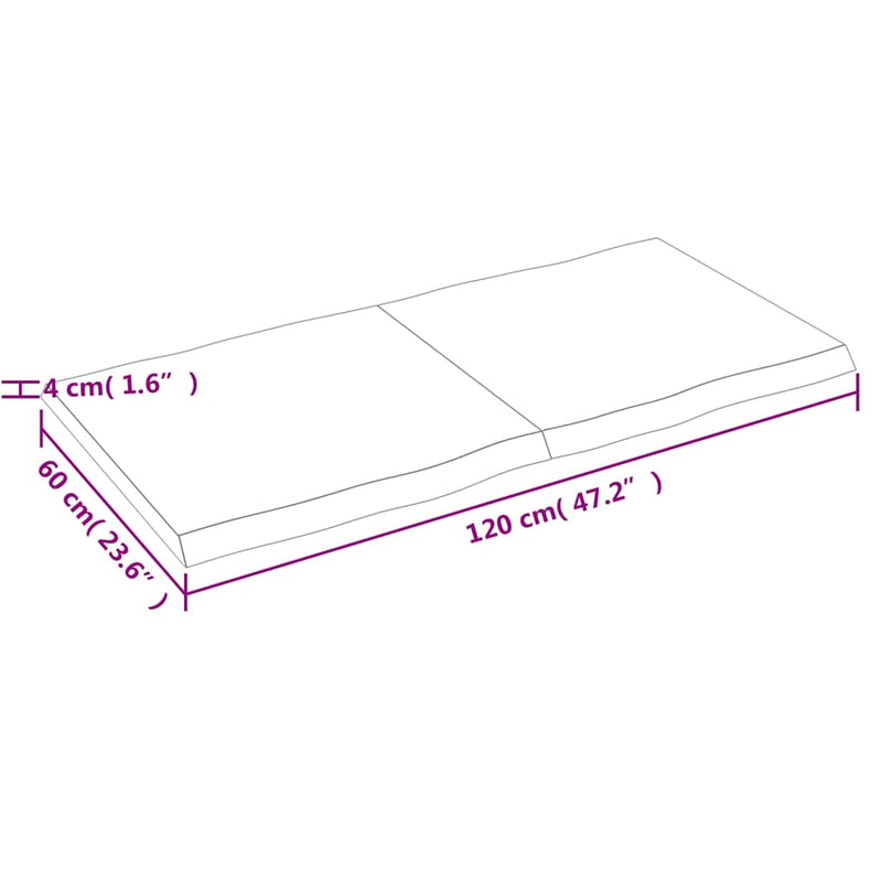vidaXL sötétbarna kezelt tömör asztallap 120x60x(2-4) cm