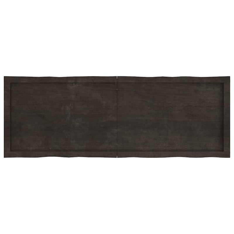 vidaXL sötétbarna kezelt tömör asztallap 140x50x(2-6) cm