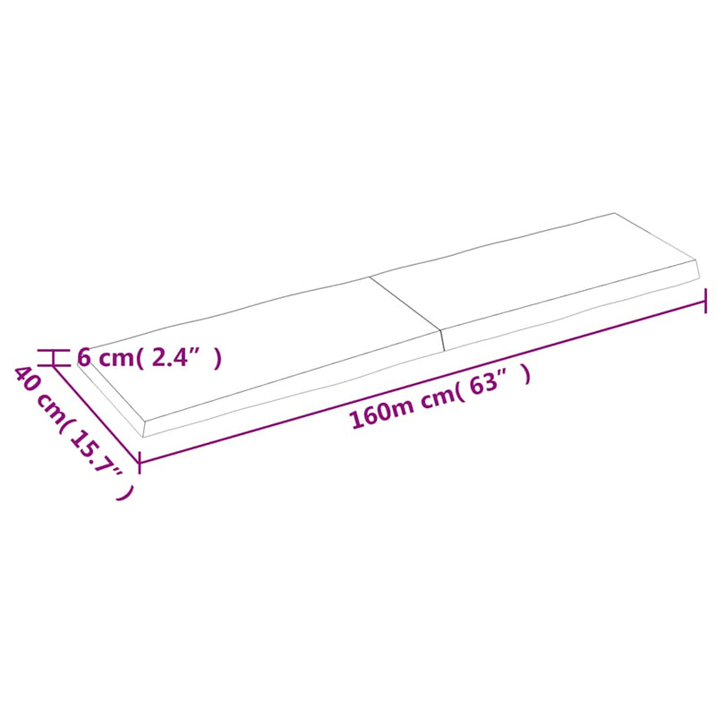 vidaXL sötétbarna kezelt tömör asztallap 160x40x(2-6) cm