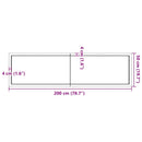 vidaXL sötétbarna kezelt tömör asztallap 200x50x(2-6) cm