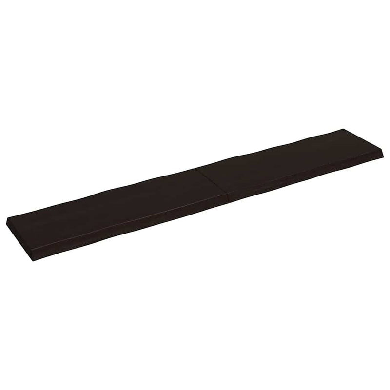 vidaXL sötétbarna kezelt tömör asztallap 220x40x(2-6) cm