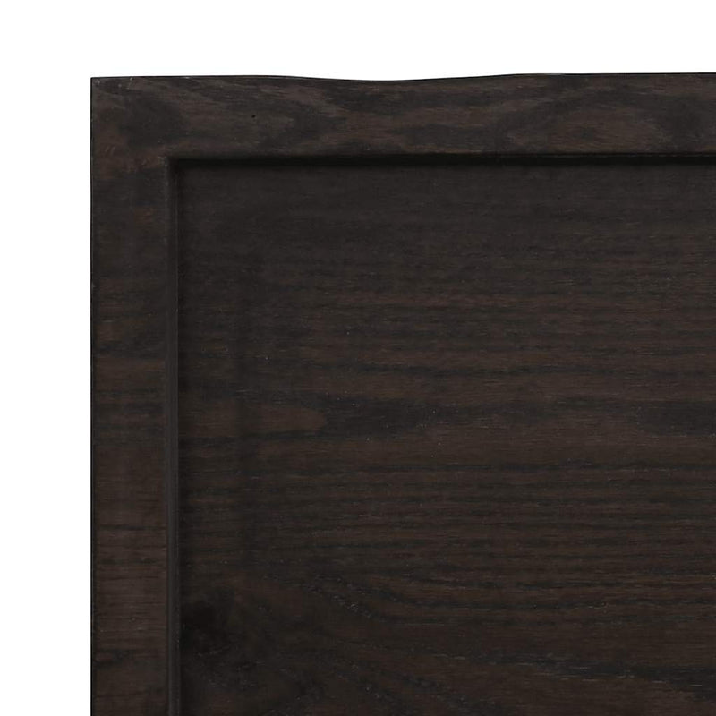 vidaXL sötétbarna kezelt tömör asztallap 220x40x(2-6) cm