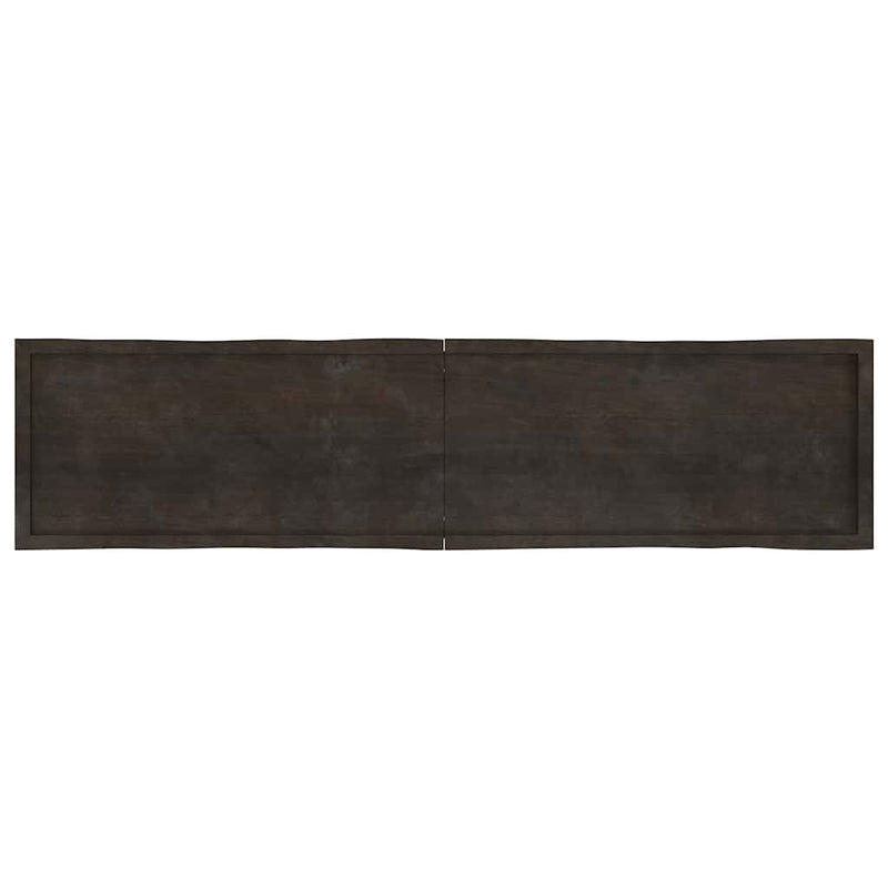vidaXL sötétbarna kezelt tömör asztallap 220x50x(2-4) cm