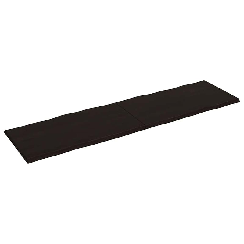 vidaXL sötétbarna kezelt tömör asztallap 220x60x(2-4) cm