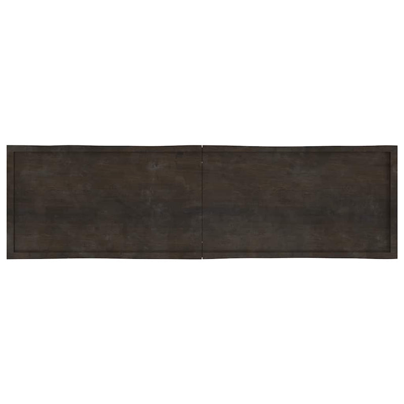 vidaXL sötétbarna kezelt tömör asztallap 220x60x(2-6) cm