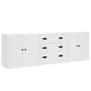 vidaXL 3 db fehér szerelt fa tálalószekrény