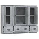 vidaXL 3 db betonszürke szerelt fa magasszekrény