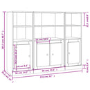 vidaXL 3 db betonszürke szerelt fa magasszekrény