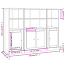 vidaXL 3 db szürke sonoma szerelt fa magasszekrény