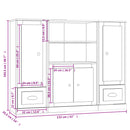 vidaXL 3 db sonoma tölgy színű szerelt fa magasszekrény