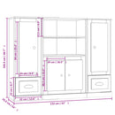 vidaXL 3 db füstös tölgy színű szerelt fa magasszekrény