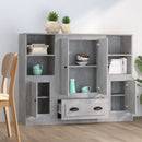 vidaXL 3 db betonszürke szerelt fa magasszekrény