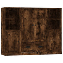 vidaXL 3 db füstös tölgy színű szerelt fa magasszekrény