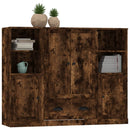 vidaXL 3 db füstös tölgy színű szerelt fa magasszekrény