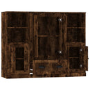 vidaXL 3 db füstös tölgy színű szerelt fa magasszekrény