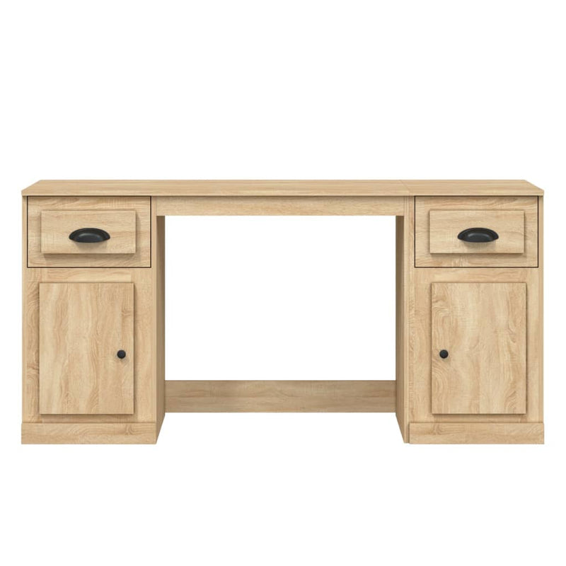 vidaXL sonoma tölgy színű szerelt fa íróasztal szekrénnyel