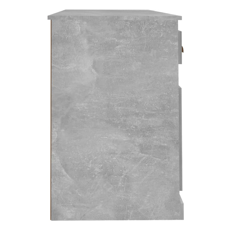 vidaXL betonszürke szerelt fa íróasztal szekrénnyel