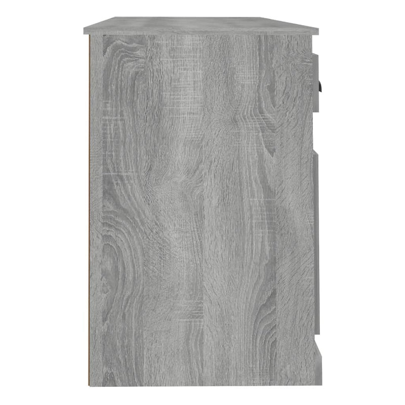 vidaXL szürke sonoma színű szerelt fa íróasztal szekrénnyel