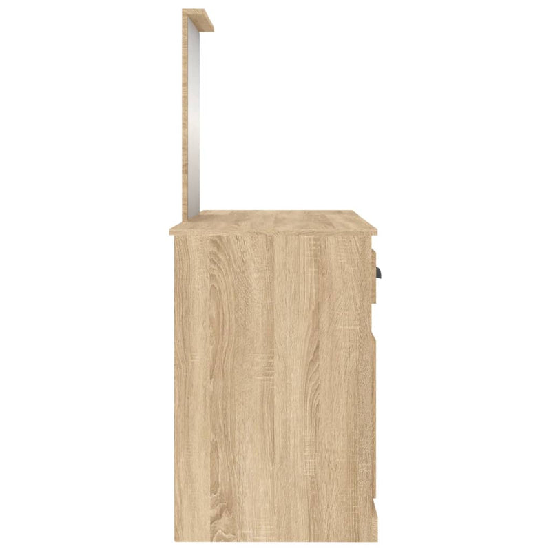 vidaXL sonoma tölgy színű fésülködőasztal tükörrel 130 x 50 x 132,5 cm
