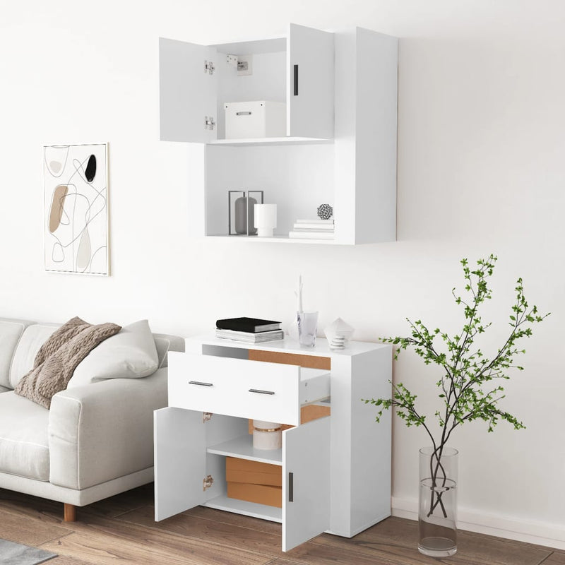 vidaXL fehér szerelt fa magasszekrény