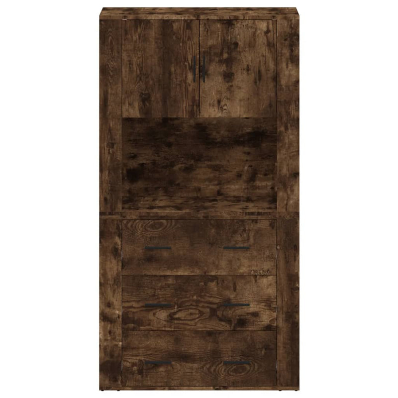 vidaXL füstös tölgy színű szerelt fa magasszekrény