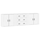 vidaXL 3 db fehér szerelt fa tálalószekrény